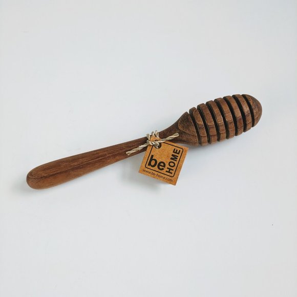 Modern Solid Teak Wood Artisan Honey Dipper Server MCM - Picture 4 of 4